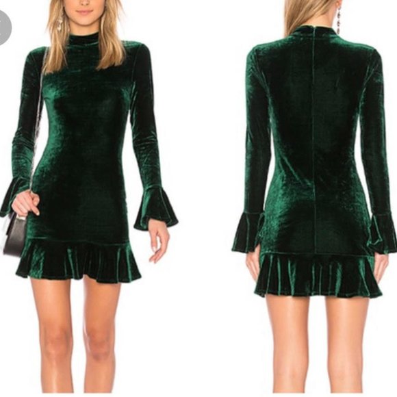 Lovers + Friends Dresses & Skirts - Revolve Deep Green Velvet Dress
